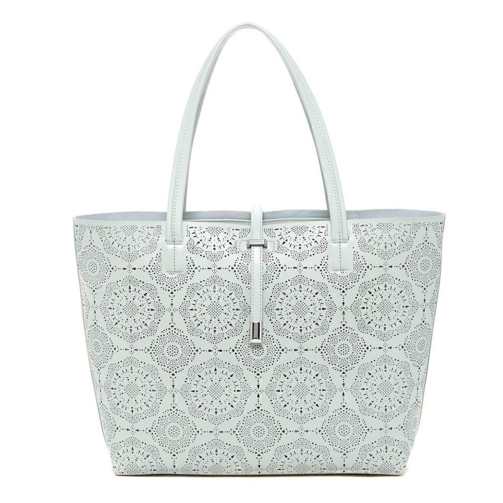 Vince Camuto Leila laser cut leather tote